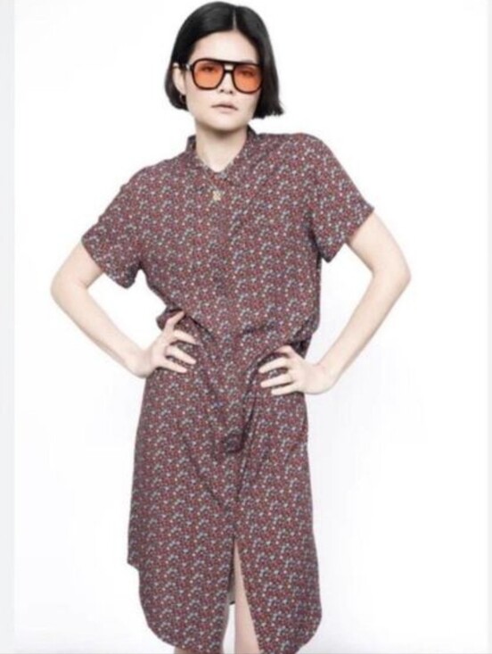 Wildfang Dresses & Skirts - Wildfang The Empower Short Sleeve Shirt Dress Floral Unisex Midi Size XS NWT